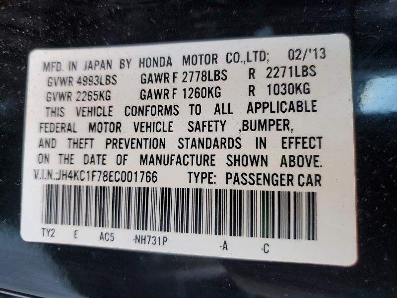Aukcja sprzedaży 2014 Acura Rlx, vin: JH4KC1F78EC001766, numer aukcji: 78512785