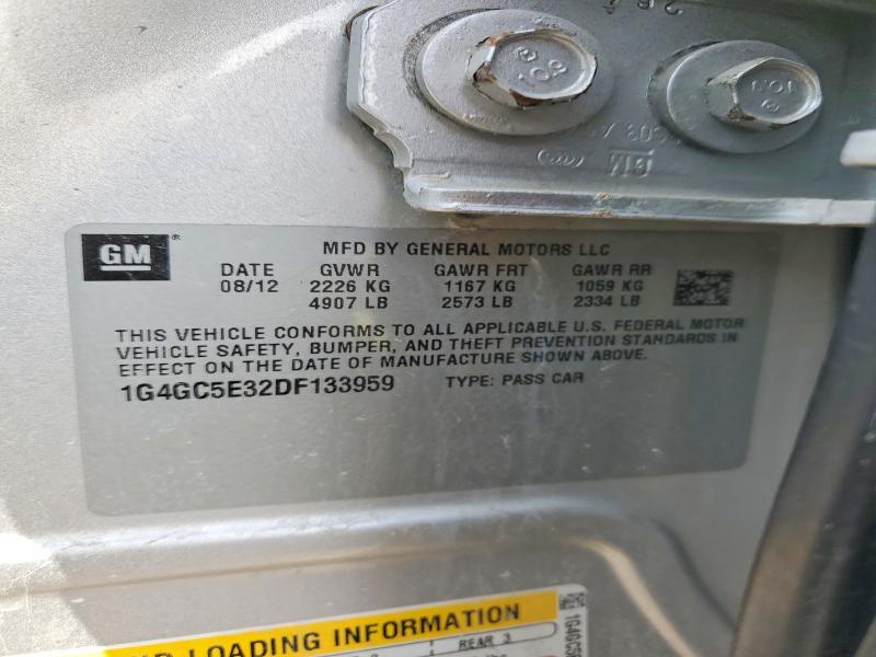 Auction sale of the 2013 Buick Lacrosse, vin: 1G4GC5E32DF133959, lot number: 79269305