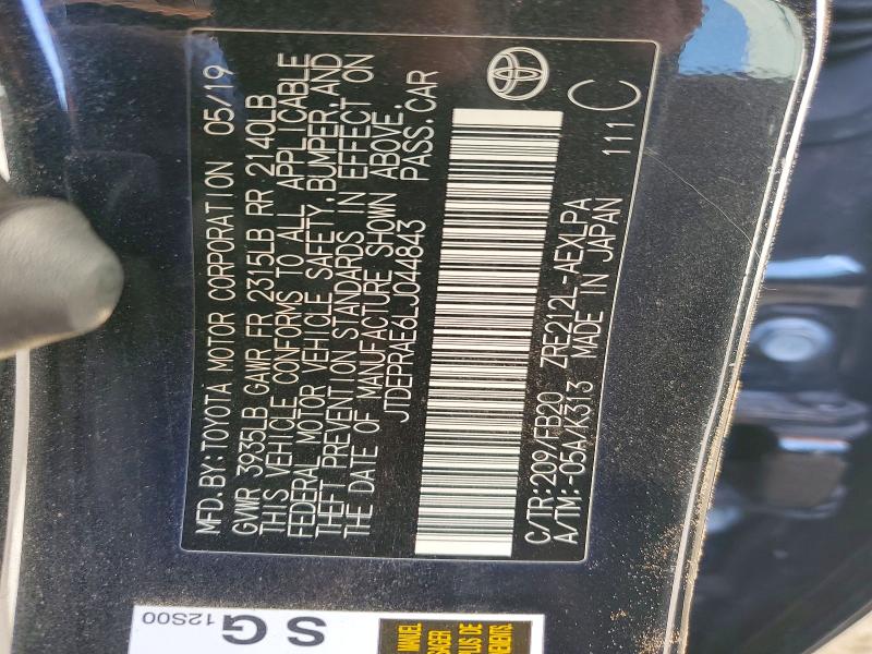 Aukcja sprzedaży 2020 Toyota Corolla, vin: JTDEPRAE6LJ044843, numer aukcji: 78061885