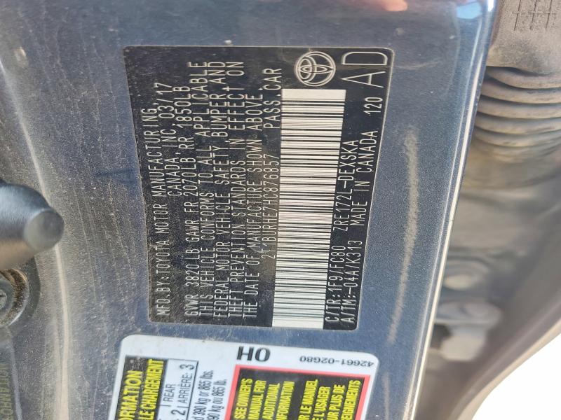 75619375 :رقم المزاد ، 2T1BURHE7HC876857 vin ، 2017 Toyota Corolla مزاد بيع