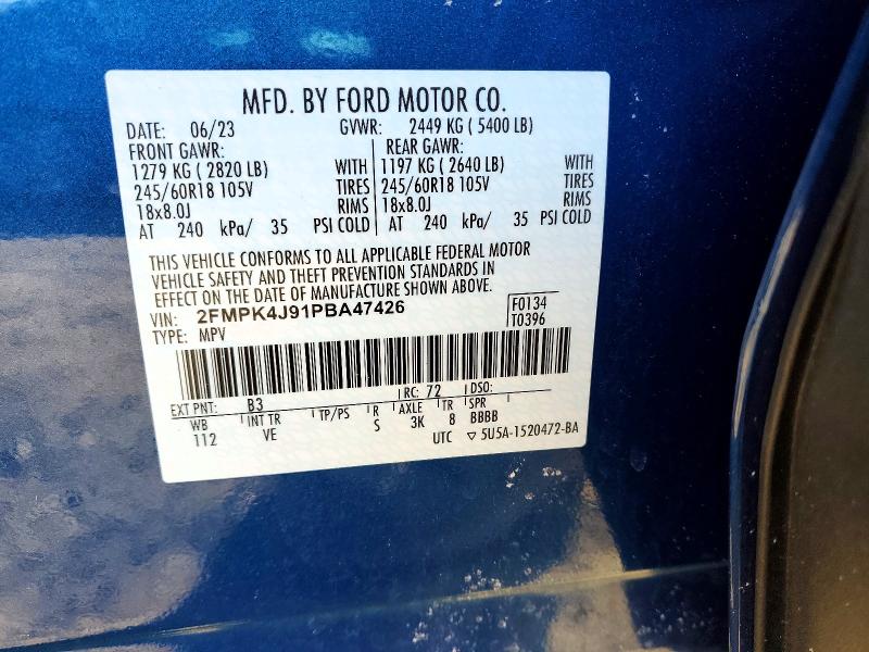 Aukcja sprzedaży 2023 Ford Edge, vin: 2FMPK4J91PBA47426, numer aukcji: 76703115