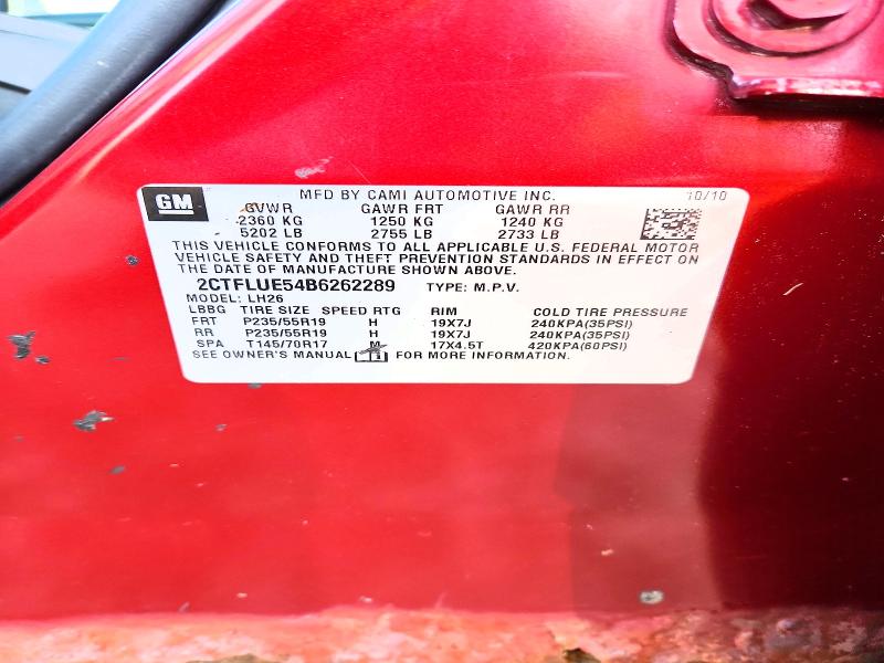 78538405 :رقم المزاد ، 2CTFLUE54B6262289 vin ، 2011 Gmc Terrain مزاد بيع