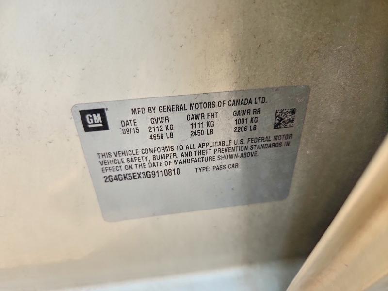 76619035 :رقم المزاد ، 2G4GK5EX3G9110810 vin ، 2016 Buick Regal مزاد بيع