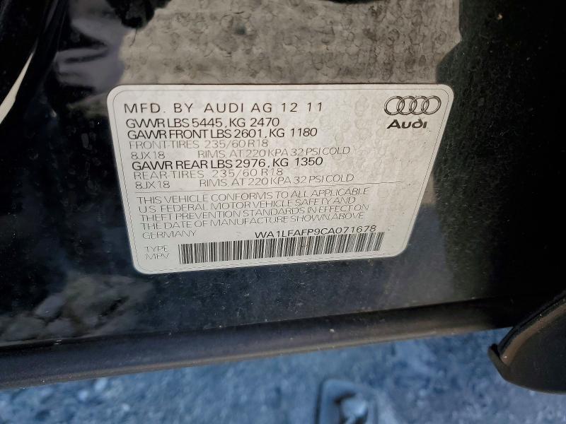 Aukcja sprzedaży 2012 Audi Q5, vin: WA1LFAFP9CA071678, numer aukcji: 78648495