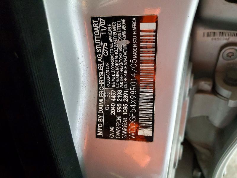 72264175 :رقم المزاد ، WDDGF54X98R014705 vin ، 2008 Mercedes-benz C مزاد بيع