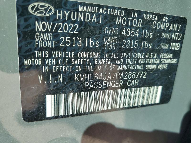 77649095 :رقم المزاد ، KMHL64JA7PA288772 vin ، 2023 Hyundai Sonata مزاد بيع