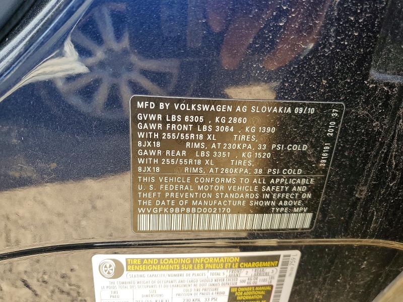Продажа на аукционе авто 2011 Volkswagen Touareg, vin: WVGFK9BP8BD002170, номер лота: 79280035