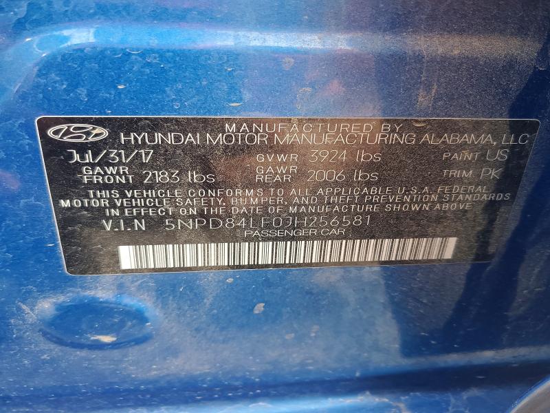 78419525 :رقم المزاد ، 5NPD84LF0JH256581 vin ، 2018 Hyundai Elantra مزاد بيع
