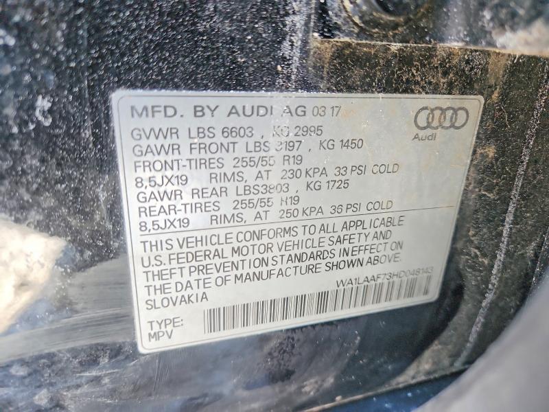 Продажа на аукционе авто 2017 Audi Q7, vin: WA1LAAF73HD048143, номер лота: 76276015