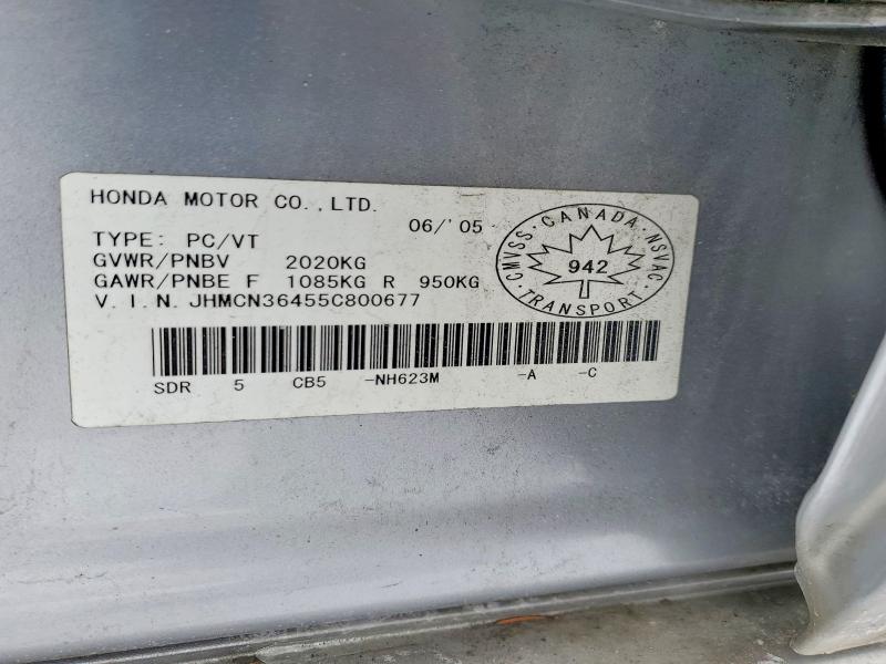 Aukcja sprzedaży 2005 Honda Accord, vin: JHMCN36455C800677, numer aukcji: 77314175