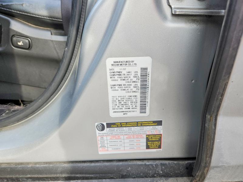 Aukcja sprzedaży 2008 Infiniti Fx35, vin: JNRAS08W48X207811, numer aukcji: 77275075
