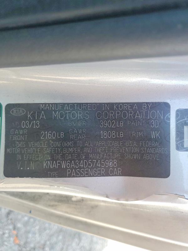 Продажа на аукционе авто 2013 Kia Forte, vin: KNAFW6A34D5745988, номер лота: 76358325