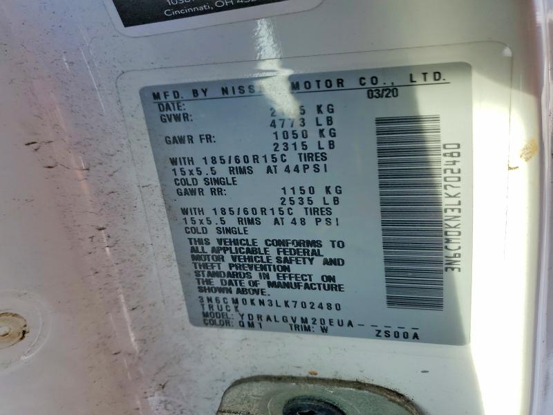 Aukcja sprzedaży 2020 Nissan Nv200, vin: 3N6CM0KN3LK702480, numer aukcji: 76586315