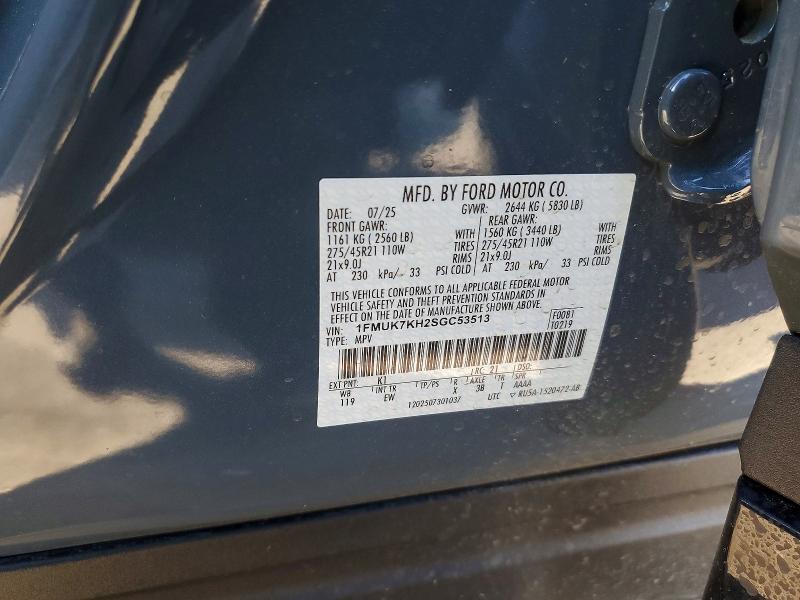 2025 Ford Explorer მანქანა იყიდება აუქციონზე, vin: 1FMUK7KH2SGC53513, აუქციონის ნომერი: 76637145