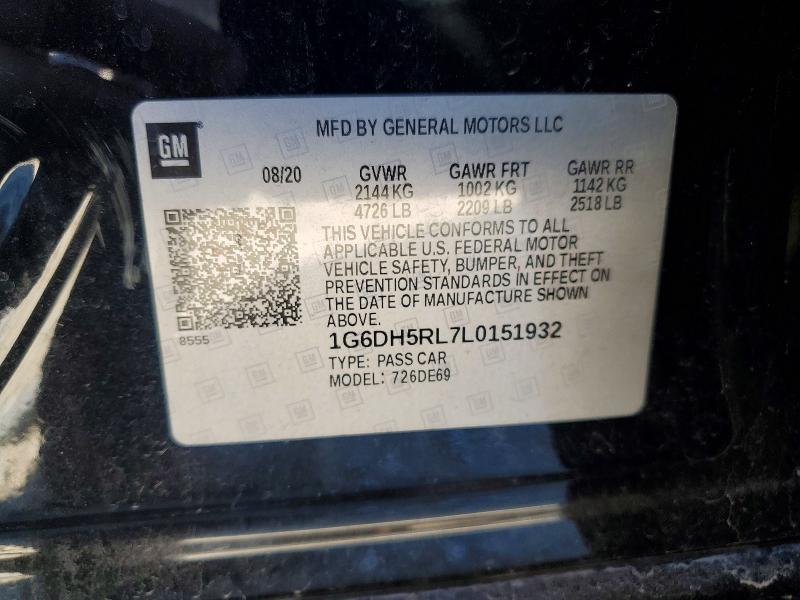 78041135 :رقم المزاد ، 1G6DH5RL7L0151932 vin ، 2020 Cadillac Ct4-v مزاد بيع