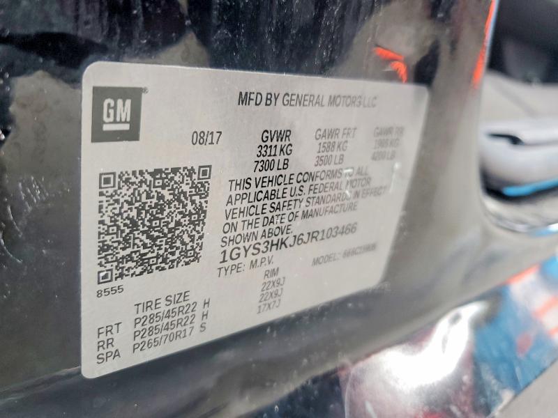 Продаж на аукціоні авто 2018 Cadillac Escalade, vin: 1GYS3HKJ6JR103466, номер лоту: 78282815