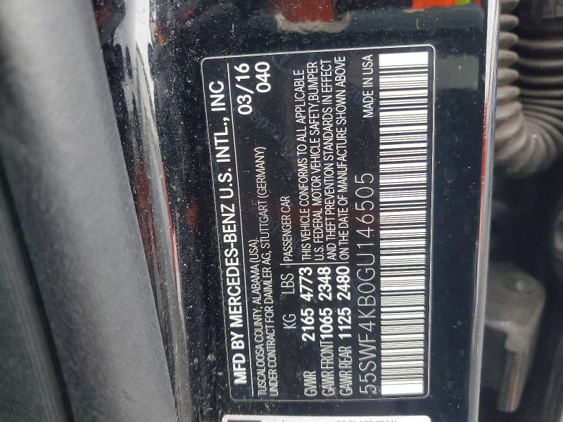 Aukcja sprzedaży 2016 Mercedes-benz C, vin: 55SWF4KB0GU146505, numer aukcji: 77754265