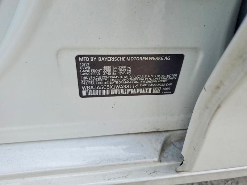 Продажа на аукционе авто 2018 Bmw 530, vin: WBAJA5C5XJWA38114, номер лота: 76972725