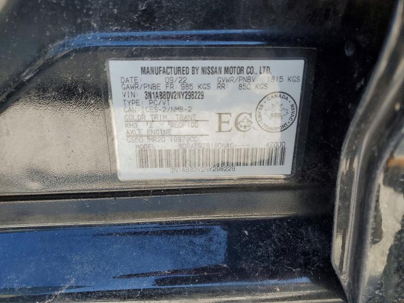 Продажа на аукционе авто 2022 Nissan Sentra, vin: 3N1AB8DV2NY298229, номер лота: 77013145