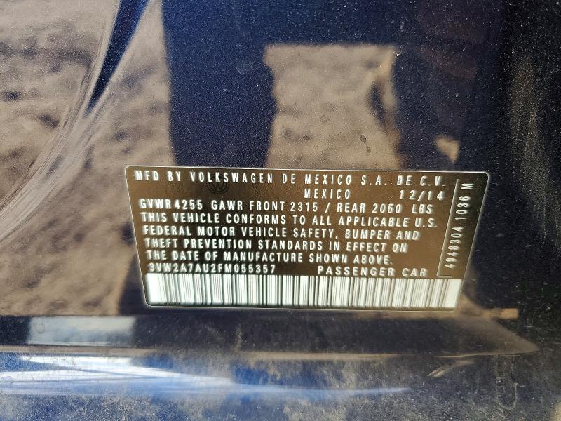 Aukcja sprzedaży 2015 Volkswagen Golf, vin: 3VW2A7AU2FM055357, numer aukcji: 76630345
