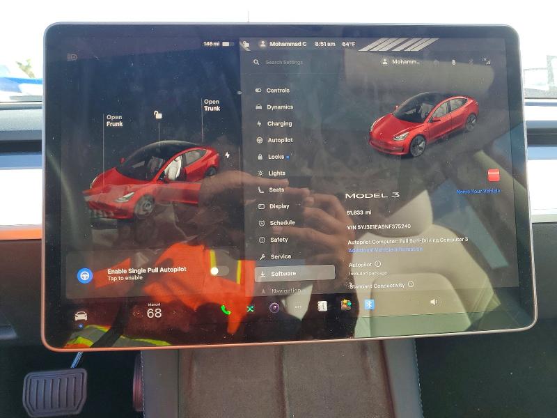 Aukcja sprzedaży 2022 Tesla Model 3, vin: 5YJ3E1EA9NF375240, numer aukcji: 77279015
