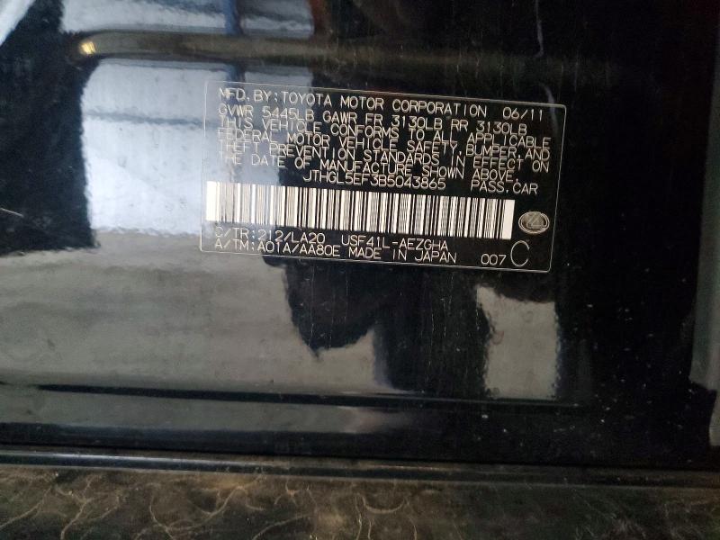 Продаж на аукціоні авто 2011 Lexus Ls, vin: JTHGL5EF3B5043865, номер лоту: 78297195