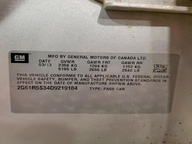 76210515 :رقم المزاد ، 2G61R5S34D9219184 vin ، 2013 Cadillac Xts مزاد بيع