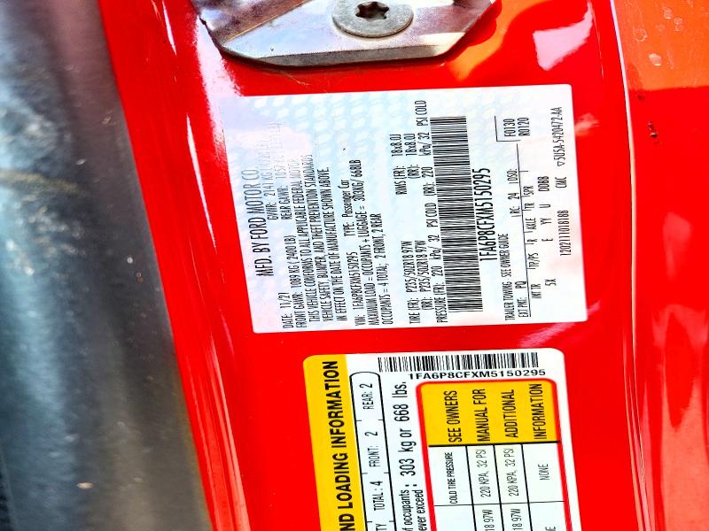 Продаж на аукціоні авто 2021 Ford Mustang, vin: 1FA6P8CFXM5150295, номер лоту: 78102975
