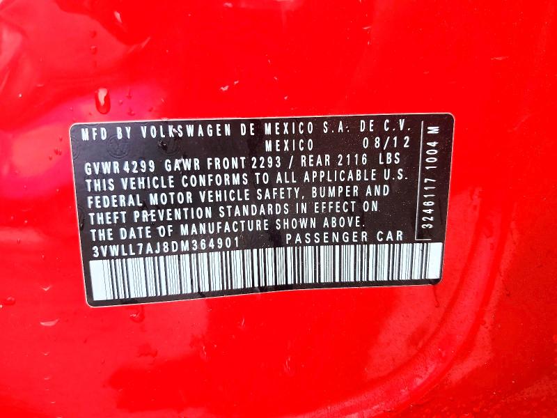Продажа на аукционе авто 2013 Volkswagen Jetta, vin: 3VWLL7AJ8DM364901, номер лота: 78909655