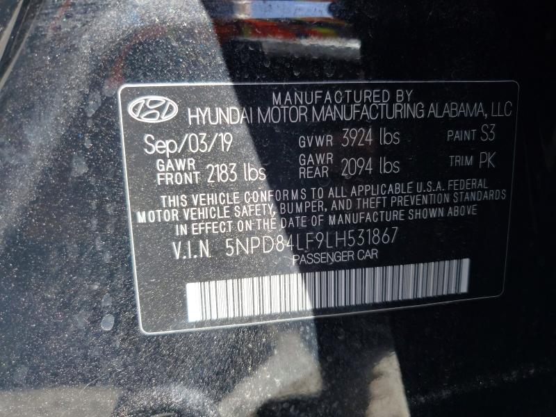 77881305 :رقم المزاد ، 5NPD84LF9LH531867 vin ، 2020 Hyundai Elantra مزاد بيع