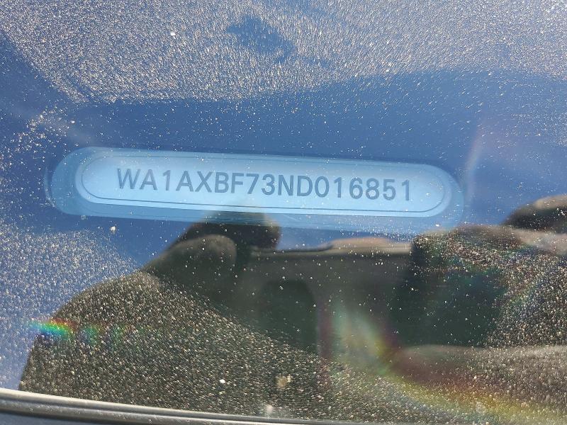 78925255 :رقم المزاد ، WA1AXBF73ND016851 vin ، 2022 Audi Q7 مزاد بيع