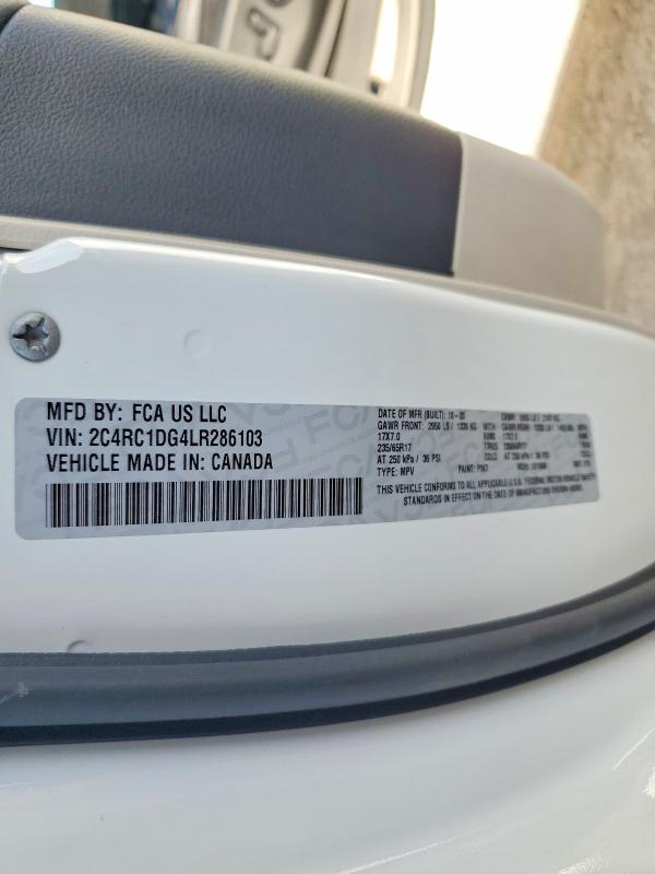 Aukcja sprzedaży 2020 Chrysler Voyager, vin: 2C4RC1DG4LR286103, numer aukcji: 79452725