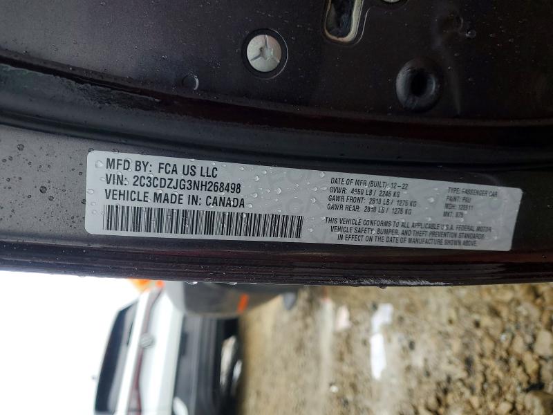 2022 Dodge Challenger მანქანა იყიდება აუქციონზე, vin: 2C3CDZJG3NH268498, აუქციონის ნომერი: 77957345