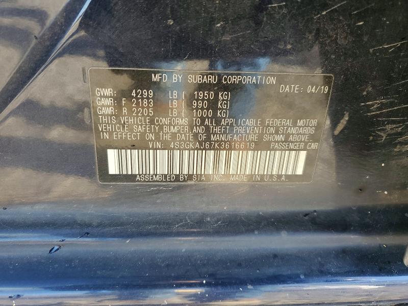 Продажа на аукционе авто 2019 Subaru Impreza, vin: 4S3GKAJ67K3616619, номер лота: 76344985