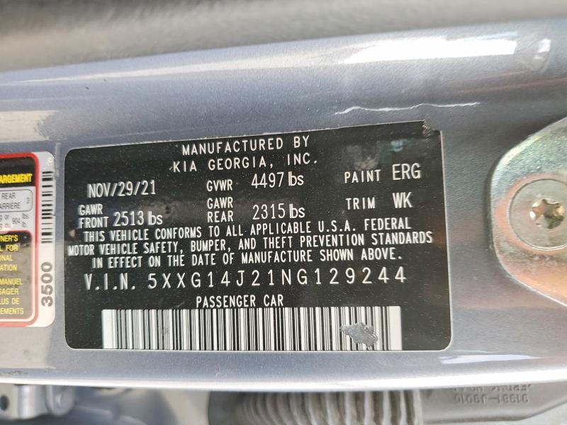 Продаж на аукціоні авто 2022 Kia K5, vin: 5XXG14J21NG129244, номер лоту: 78296845