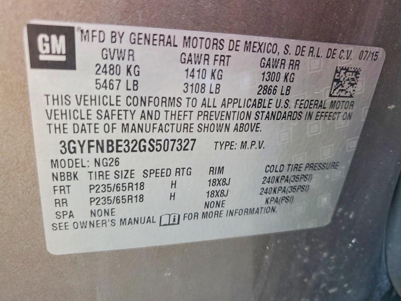 Aukcja sprzedaży 2016 Cadillac Srx, vin: 3GYFNBE32GS507327, numer aukcji: 76850795