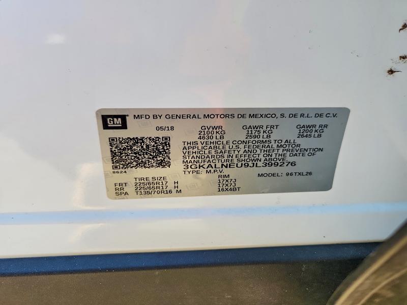 Продаж на аукціоні авто 2018 Gmc Terrain Sl, vin: 3GKALNEU9JL399276, номер лоту: 75947505