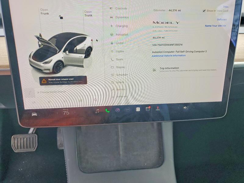 76976515 :رقم المزاد ، 7SAYGDEE8NF388214 vin ، 2022 Tesla Model Y مزاد بيع