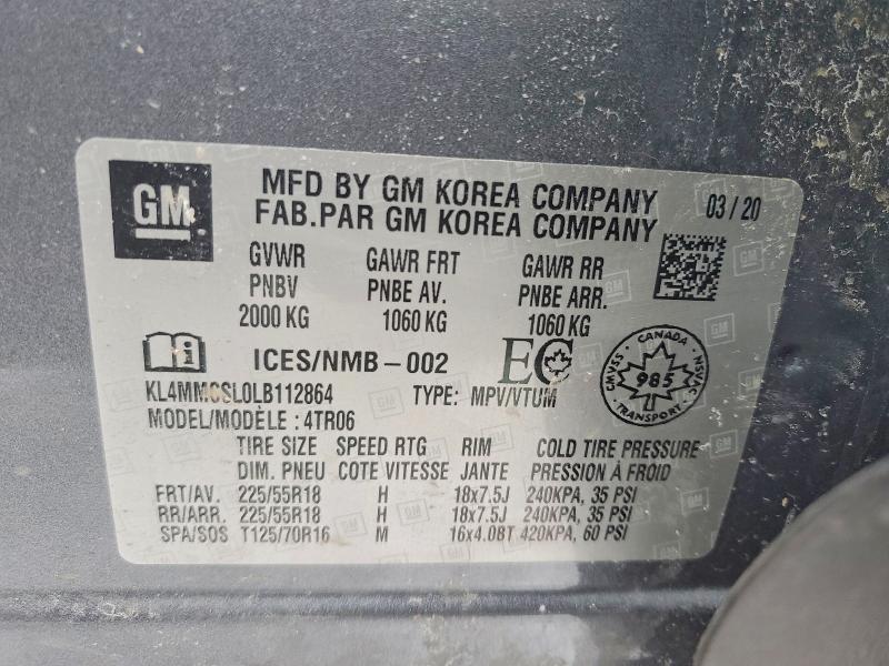 Aukcja sprzedaży 2020 Buick Encore Gx, vin: KL4MMCSL0LB112864, numer aukcji: 74833345