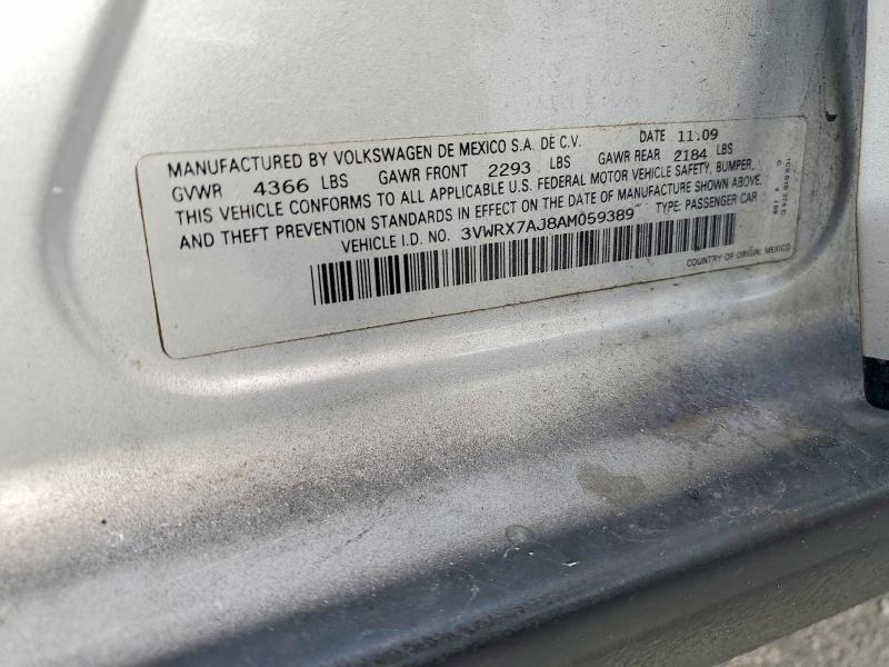 77200235 :رقم المزاد ، 3VWRX7AJ8AM059389 vin ، 2010 Volkswagen Jetta مزاد بيع