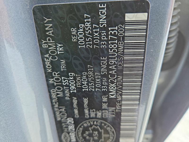 Продажа на аукционе авто 2020 Hyundai Kona, vin: KM8K2CAA9LU581731, номер лота: 74045025