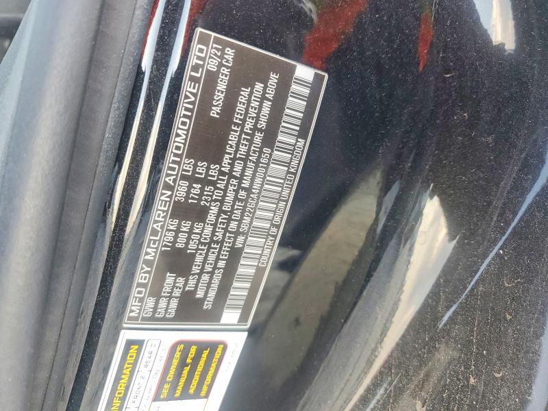 77516985 :رقم المزاد ، SBM22GCA4NW001650 vin ، 2022 Mclaren Automotive Gt مزاد بيع