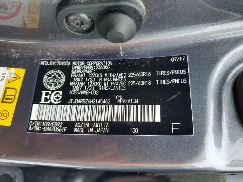 77439205 :رقم المزاد ، JTJBARBZ6H2145482 vin ، 2017 Lexus Nx مزاد بيع