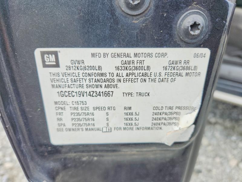 2004 Chevrolet Silverado მანქანა იყიდება აუქციონზე, vin: 1GCEC19V14Z341667, აუქციონის ნომერი: 78112075