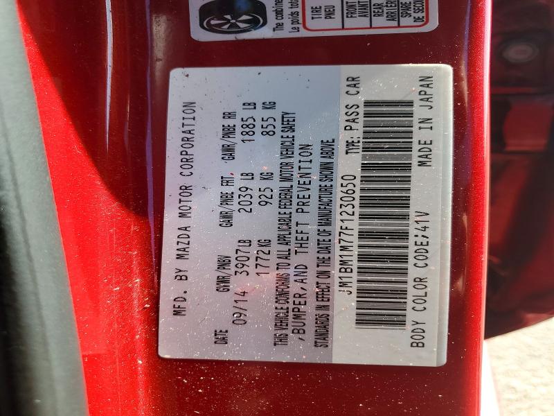 Aukcja sprzedaży 2015 Mazda 3, vin: JM1BM1M77F1230650, numer aukcji: 76473475