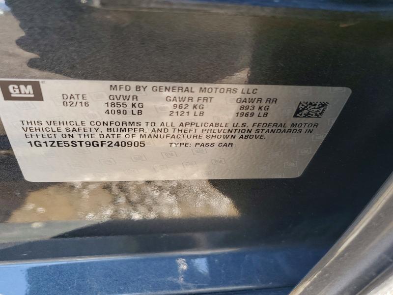 2016 Chevrolet Malibu მანქანა იყიდება აუქციონზე, vin: 1G1ZE5ST9GF240905, აუქციონის ნომერი: 78855235