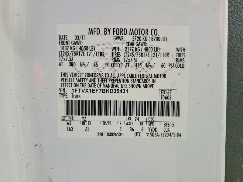 Aukcja sprzedaży 2011 Ford F150, vin: 1FTVX1EF7BKD35431, numer aukcji: 48136666