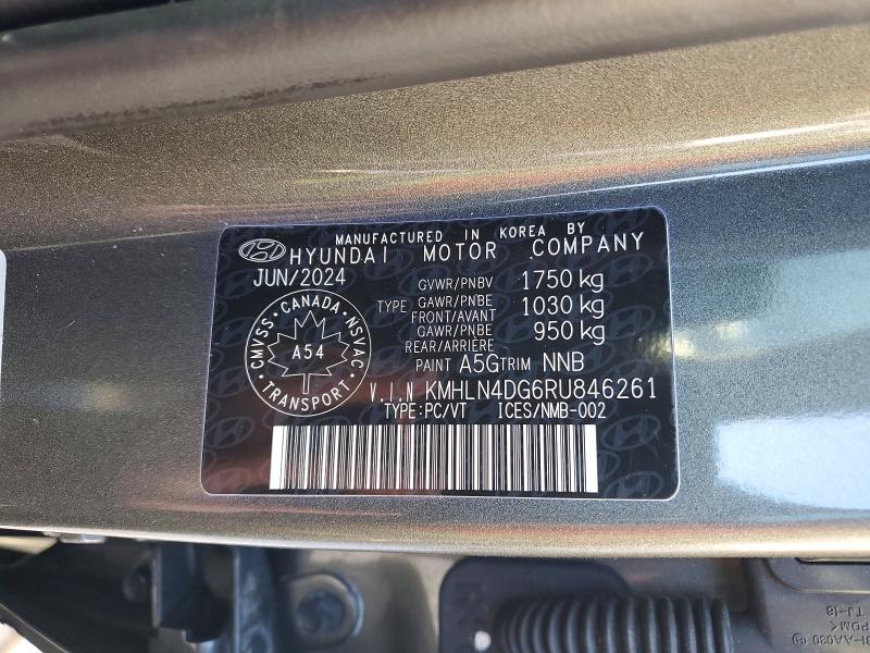 73672105 :رقم المزاد ، KMHLN4DG6RU846261 vin ، 2024 Hyundai Elantra مزاد بيع