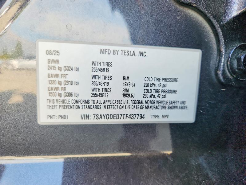Продажа на аукционе авто 2026 Tesla Model Y, vin: 7SAYGDED7TF437794, номер лота: 76449895