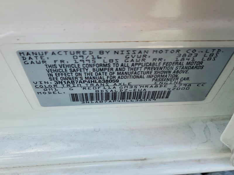 Продаж на аукціоні авто 2017 Nissan Sentra, vin: 3N1AB7AP4HL638059, номер лоту: 78053455